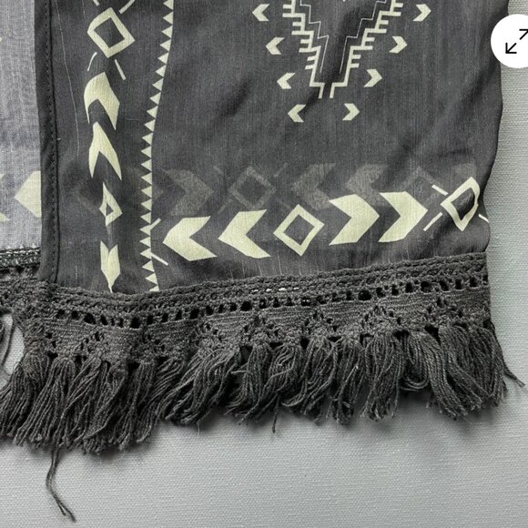 Xhilaration Kimono Cardigan Women’s Black Boho Fringe Sheer Small - Picture 4 of 6